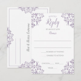 Elegante antwoordkaart - Nadine (lila) Kaart