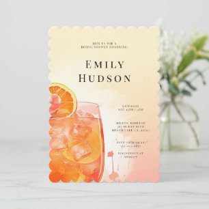 Elegante Aperol Spritz Bridal Shower Uitnodiging