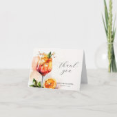Elegante Aperol Spritz Bruiloftsfeest Bedankkaart (Voorkant)