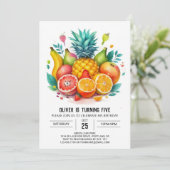 Elegante appel grillige vruchten verjaardag kaart (Staand voorkant)