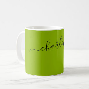 Elegante appelgroene kleur moderne naam gepersonal koffiemok