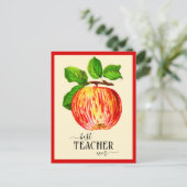 Elegante  Apple Beste Leraar Ooit Briefkaart (Staand voorkant)