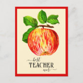 Elegante  Apple Beste Leraar Ooit Briefkaart (Voorkant)