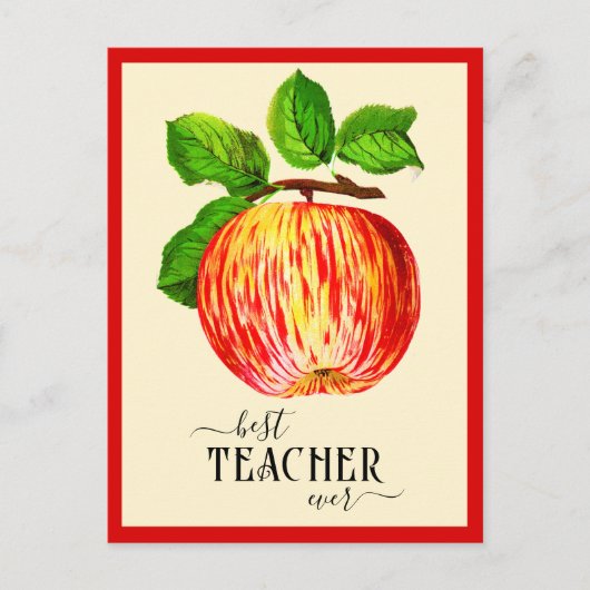 Elegante  Apple Beste Leraar Ooit Briefkaart (Voorkant)
