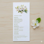 Elegante Apple Blossom Minimalistische Botanische Programmakaart
