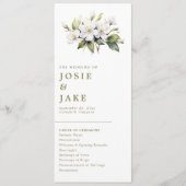 Elegante Apple Blossom Minimalistische Botanische Programmakaart (Voorkant)