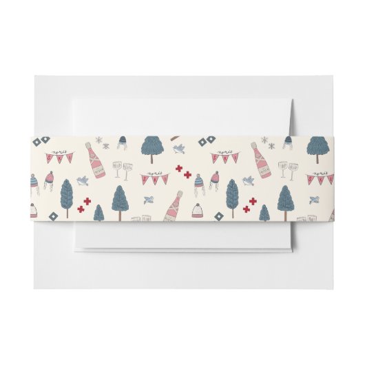 Elegante Après-ski Bachelorette Bergweekend Uitnodigingen Wikkel (Voorkant Voorbeeld)