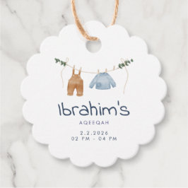 Elegante Aqiqah Favor Tags Baby Boy Bedankt Cadeau Bedankjes Labels