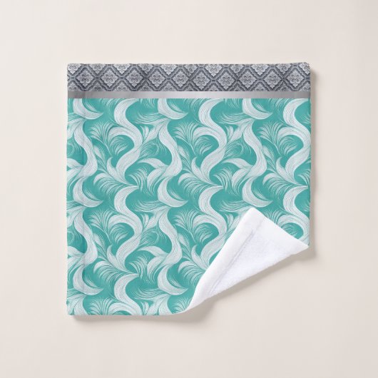 Elegante Aqua Abstracte handdoekset Bad Handdoek (Wasdoekje)
