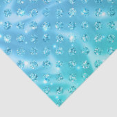Elegante Aqua Blauwe Stip Metallic Glans Tissuepapier (Detail)