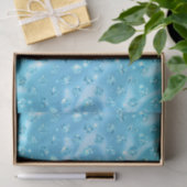 Elegante Aqua Blauwe Stip Metallic Glans Tissuepapier (Geschenk)