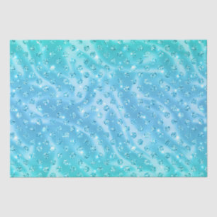 Elegante Aqua Blauwe Stip Metallic Glans Tissuepapier