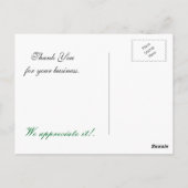 elegante aqua bloeiende bedrijf DankU Kaarten (Achterkant)