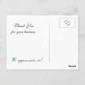 Elegante aqua bloemige bedankkaartjes voor zakelij briefkaart (Achterkant)