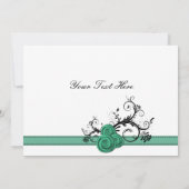 Elegante aqua bloemrijke Bedankkaartjes voor zakel Bedankkaart (Achterkant)