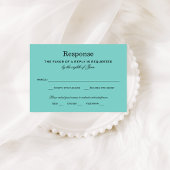 Elegante Aqua Blue bruiloft RSVP Kaartje