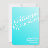 Elegante Aqua Blue Enclosure Kaart (Achterkant)