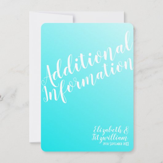 Elegante Aqua Blue Enclosure Kaart (Achterkant)