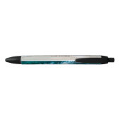 Elegante Aqua Blue Green Beach Waterverf Naam Zwarte Inkt Pen (Achterkant)