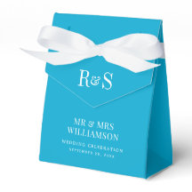 Elegante Aqua Blue Monogram bruiloft