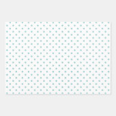 Elegante Aqua Blue Polka Dots Gingham Pattern Mix Inpakpapier Vel (Voorkant)