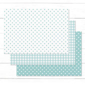 Elegante Aqua Blue Polka Dots Gingham Pattern Mix Inpakpapier Vel
