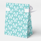 Elegante Aqua Bow Favor Dozen Bedankdoosjes (Achterkant)