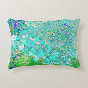 Elegante Aqua en Groene Limelight Hortensia Detail Accent Kussen