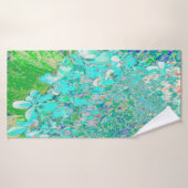 Elegante Aqua en Groene Limelight Hortensia Detail Badhanddoek (Badhanddoek)