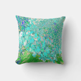 Elegante Aqua en Groene Limelight Hortensia Detail Kussen