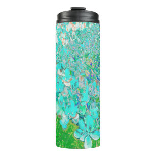 Elegante Aqua en Groene Limelight Hortensia Detail Thermosbeker