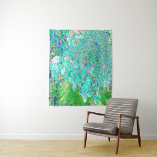 Elegante Aqua en Groene Limelight Hortensia Detail Wandkleed