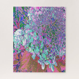 Elegante Aqua en Paarse Limelight Hortensia Detail Legpuzzel