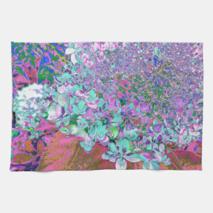 Elegante Aqua en Paarse Limelight Hortensia Detail Theedoek