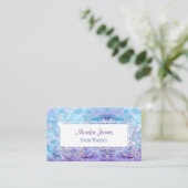 Elegante Aqua en Violet Lila Shimmer Glitter Visitekaartje (Staand voorkant)