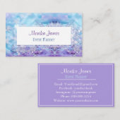 Elegante Aqua en Violet Lila Shimmer Glitter Visitekaartje (Voorkant / Achterkant)