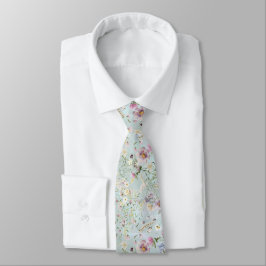 Elegante Aqua Floral bruiloft stropdas