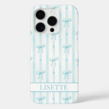 Elegante Aqua Gestreepte Coquette Strikken Monogra
