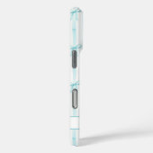 Elegante Aqua Gestreepte Coquette Strikken Monogra Case-Mate iPhone Case (Achterkant / Rechts)