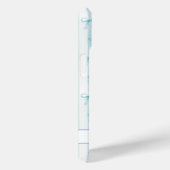 Elegante Aqua Gestreepte Coquette Strikken Monogra Case-Mate iPhone Case (Achterkant / Rechts)