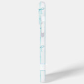 Elegante Aqua Gestreepte Coquette Strikken Monogra Case-Mate iPhone Case (Achterkant / Links)