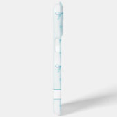Elegante Aqua Gestreepte Coquette Strikken Monogra Case-Mate iPhone Case (Achterkant / Rechts)