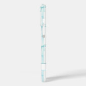 Elegante Aqua Gestreepte Coquette Strikken Monogra Case-Mate iPhone Case (Achterkant / Links)