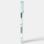 Elegante Aqua Gestreepte Coquette Strikken Monogra Case-Mate iPhone Case (Achterkant / Rechts)