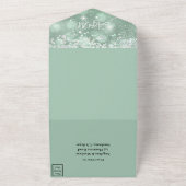 Elegante Aqua Glitter Confetti Bruiloft All In One Uitnodiging (Buitenkant)