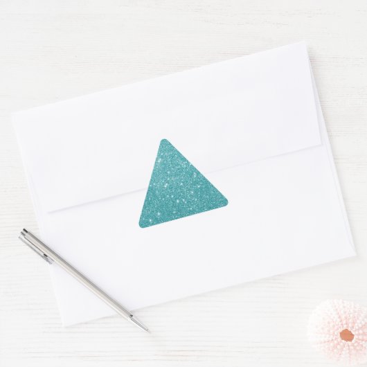Elegante Aqua Glitter Sticker (Envelop)