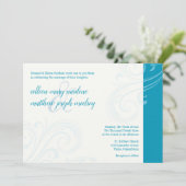 Elegante Aqua Invite, Caroline Wedding Kaart (Staand voorkant)