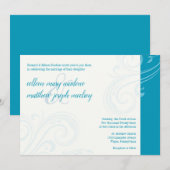 Elegante Aqua Invite, Caroline Wedding Kaart (Voorkant / Achterkant)