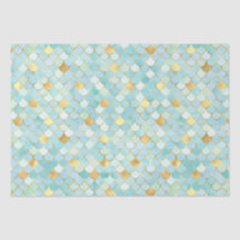 Elegante Aqua Ombre-folie & gouden zeemeerminschub