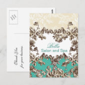 Elegante aqua sierlijke zakelijke bedankkaartjes briefkaart (Voorkant / Achterkant)